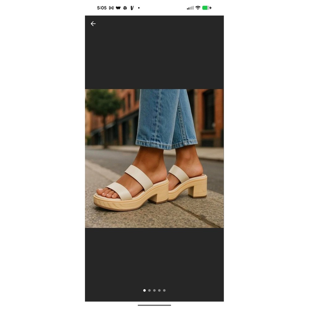 Nisolo Go-To Platform Sandals Bone Leather Double Strap Slides US women's 11